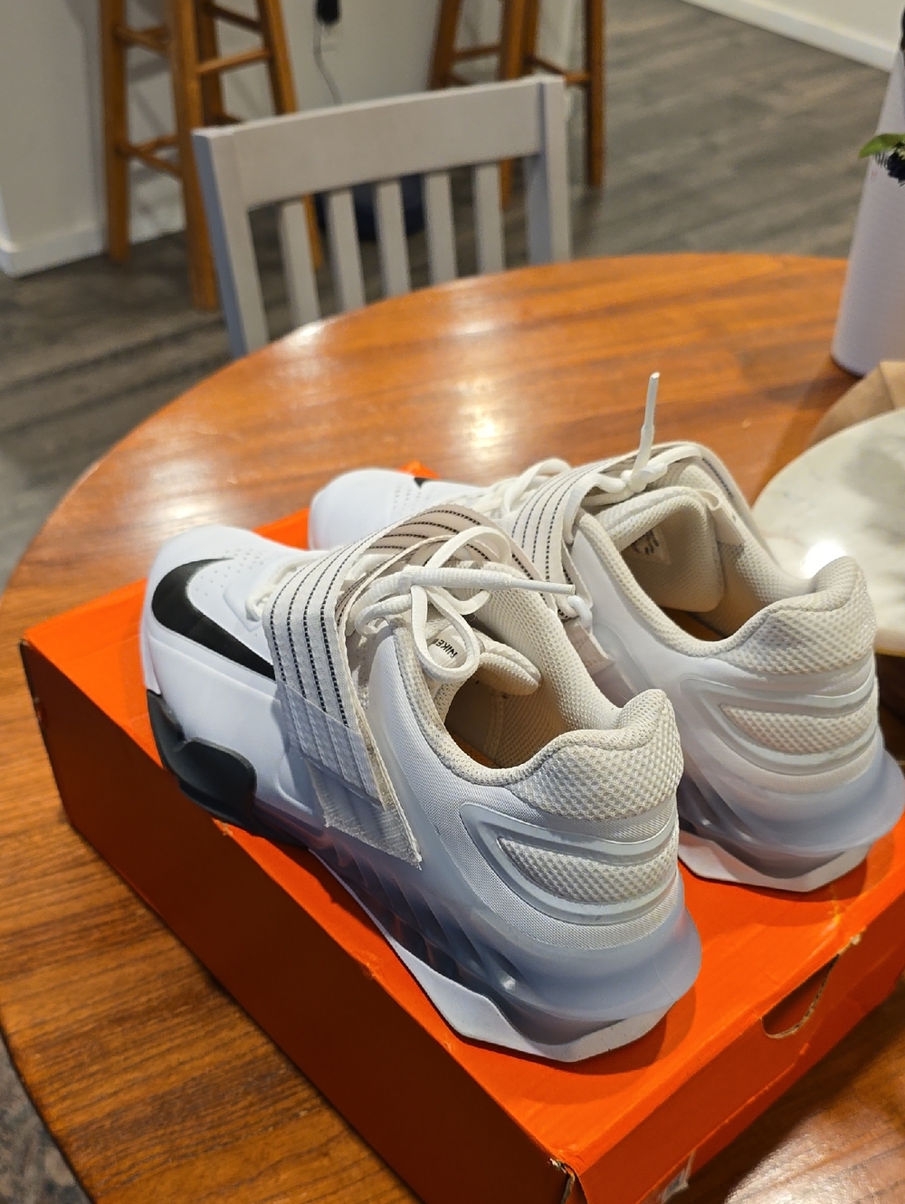 Nike Savaleos White, Black Iron Grey Strap Weight Lifting Shoes 10 Men’s
